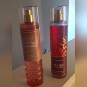 Bath & Body Works fine mist bundle of 2 8oz bottles: Cactus Blossom Sunrise Wood